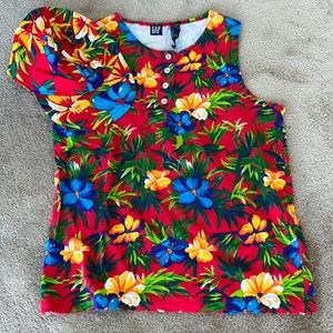 Hawaiian Print Tank and Cap